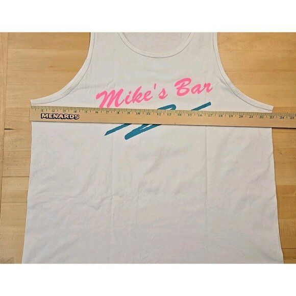 VTG Mike's Bar Single Stitch Tank Top Adult Size XL Neon Fruit of the Loom - Picture 5 of 11